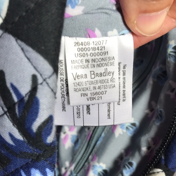 VERA BRADLEY crossbody bag floral purple blue - Picture 3 of 12